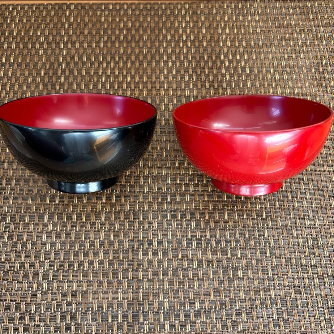 輪島塗　大向高州堂　汁椀　黒塗・朱塗セット