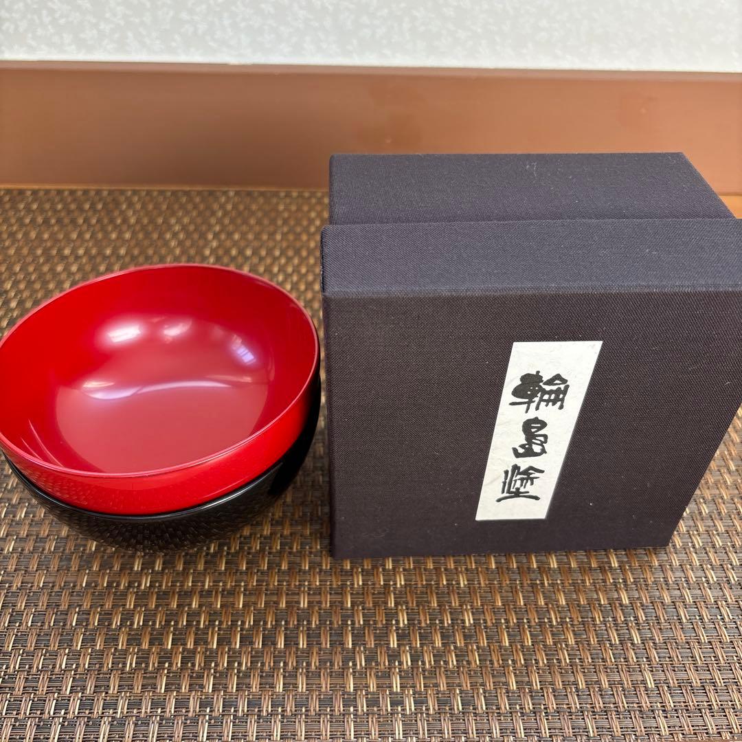 輪島塗　大向高州堂　汁椀　黒塗・朱塗セット