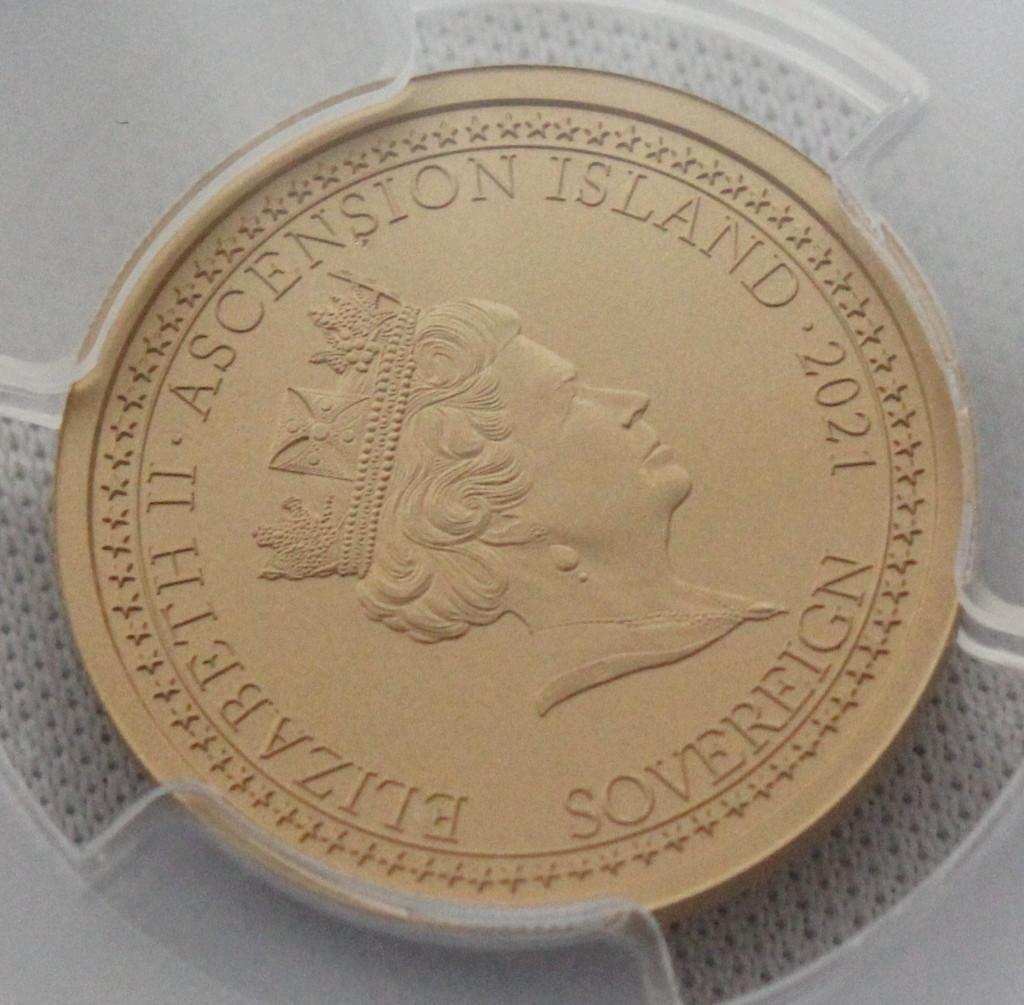 2021年 アセンション島 ジョセフ ボノミ ソブリン 金貨 PCGS PR70