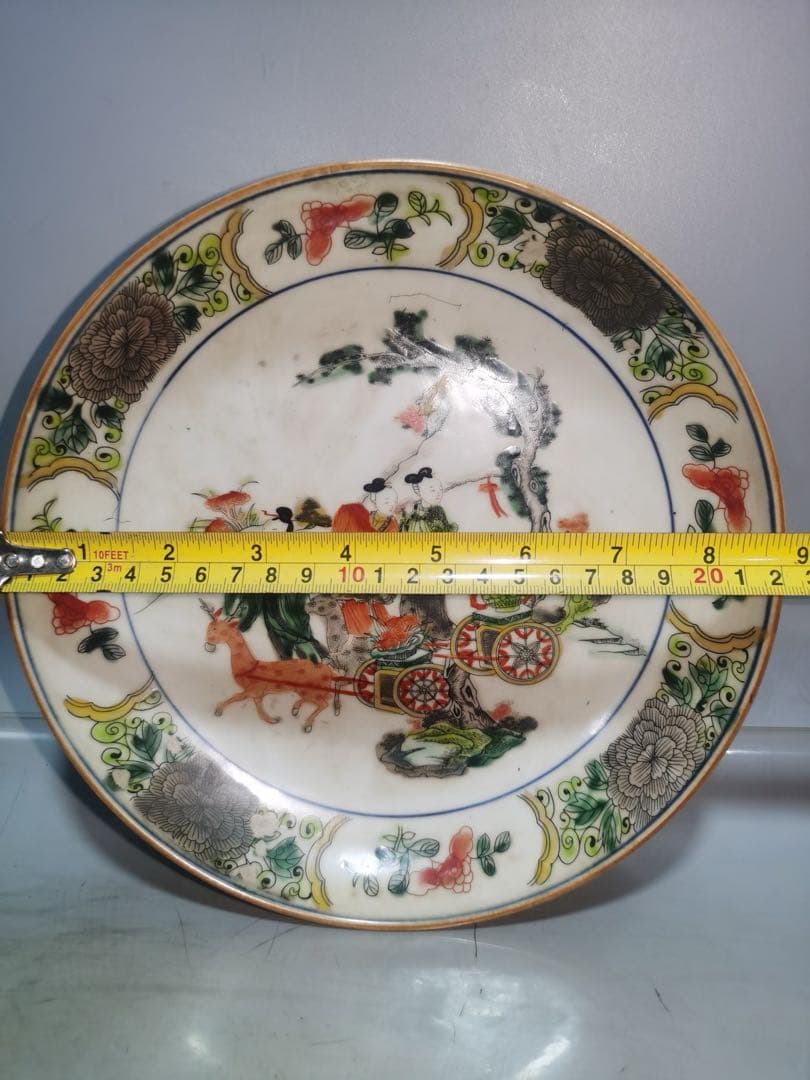 旧家蔵出　清国時代　粉彩瓷 ·五彩皿 逸品　大清康熙年製 お皿　置物