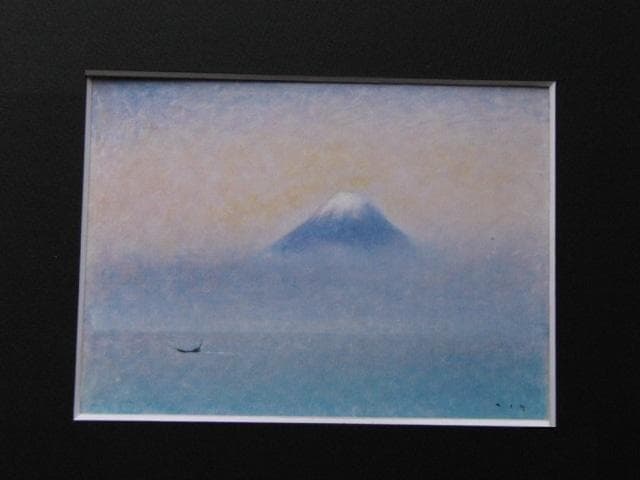 牛島憲之、【黎明富士】、希少な額装用画集より、新品額装付、状態良好