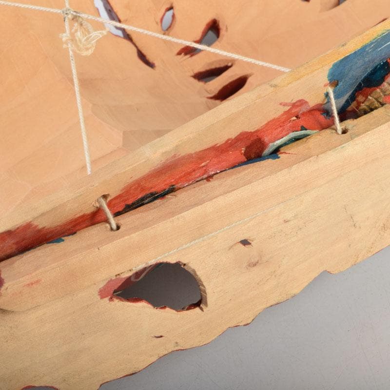 バリ島　インドネシア　彩色木彫　面　壁掛　N　9207A