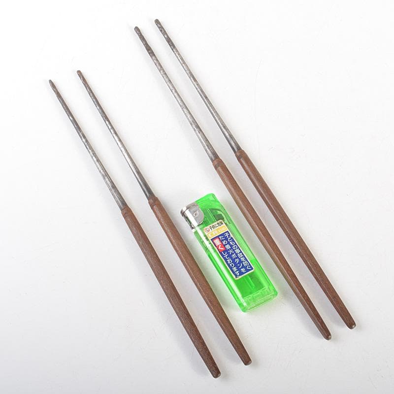 茶道具　桜木正義造　古鉄　桑柄火箸　二組　共箱　V　R7517