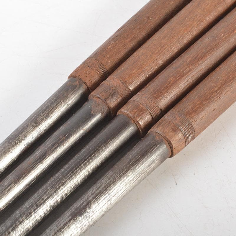 茶道具　桜木正義造　古鉄　桑柄火箸　二組　共箱　V　R7517