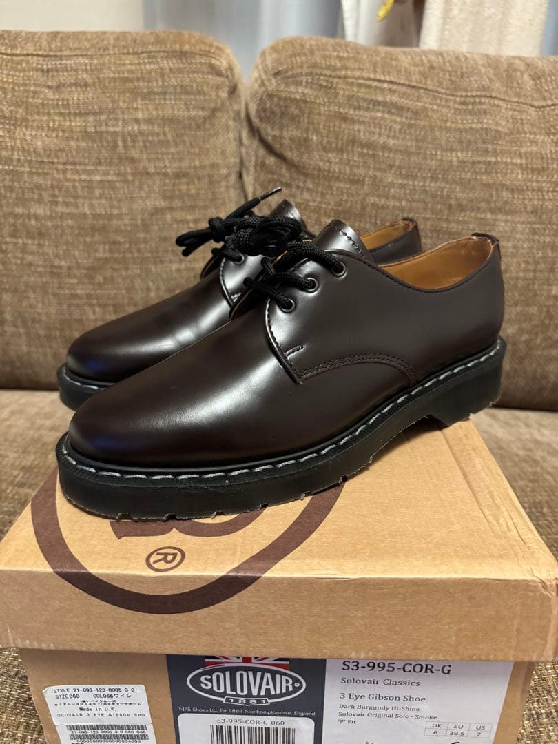 靴 Solovair 3 Eye Gibson Shoe 25cm us7