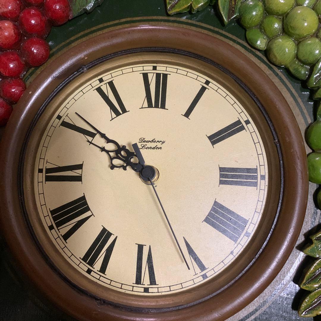 アンティーク　大きいぶどう柄　掛け時計