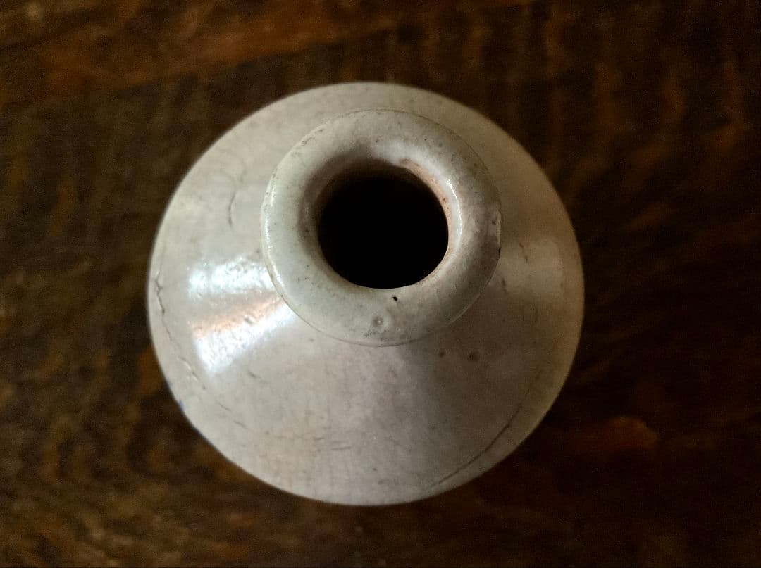 アンティーク　染付コンプラ瓶　波佐見焼