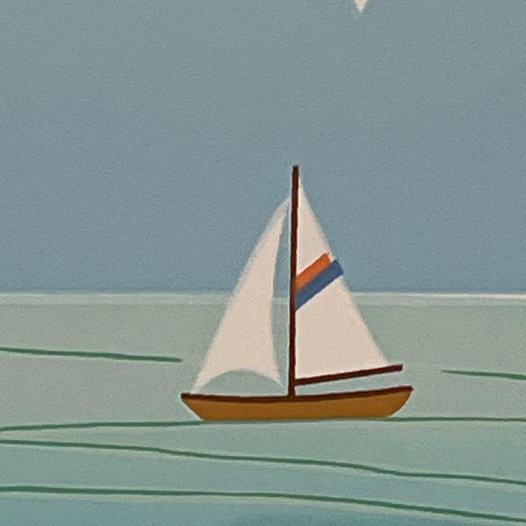 大特価「Yoshiharu M.」朝の海 シルクスクリーン 額装 ☆ 直筆サイン