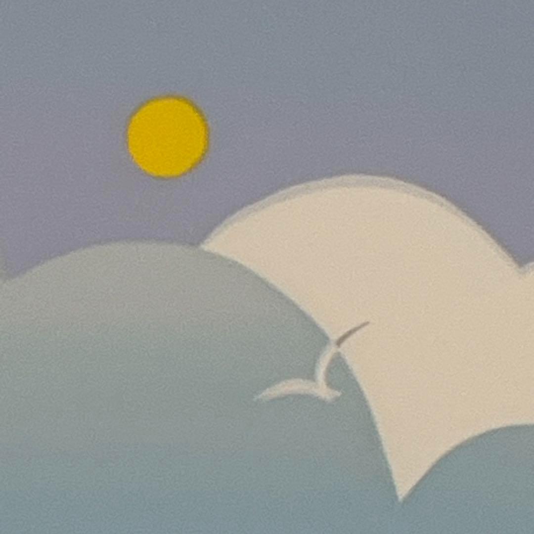 大特価「Yoshiharu M.」朝の海 シルクスクリーン 額装 ☆ 直筆サイン