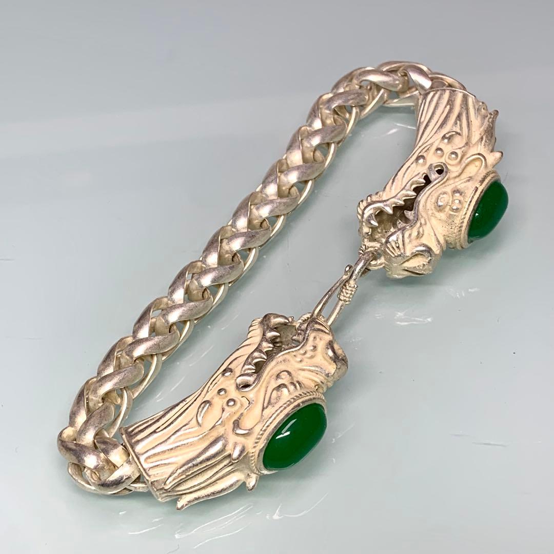 時代物　銀龍　ブレスレット　お守り　魔除け　縁起物　逸品