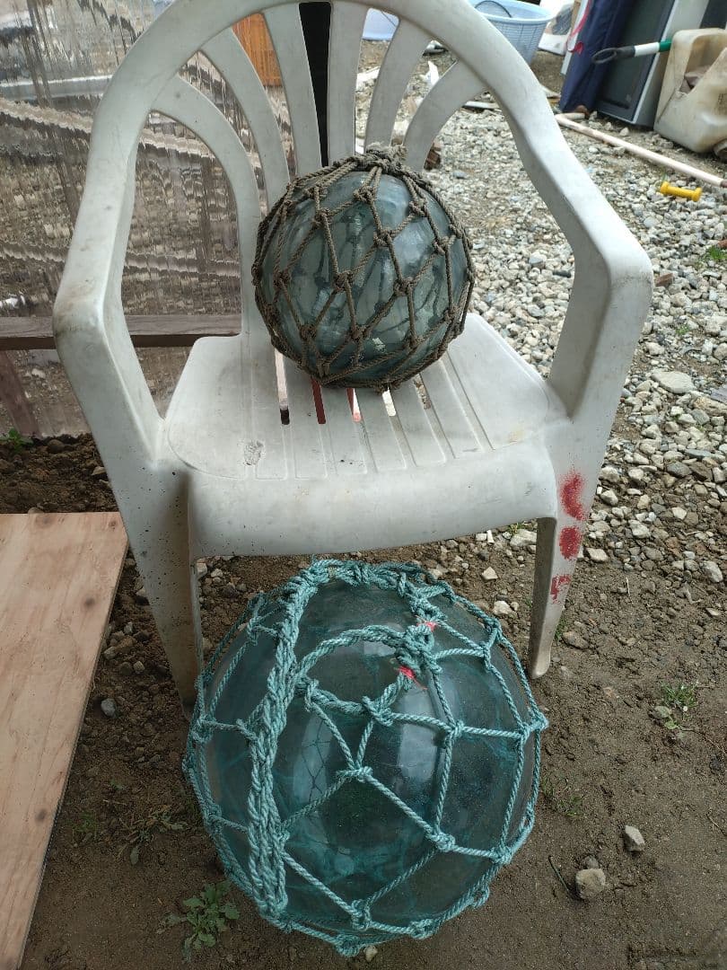 大きめ　ガラス浮き　浮き球　ビン玉　昭和レトロ