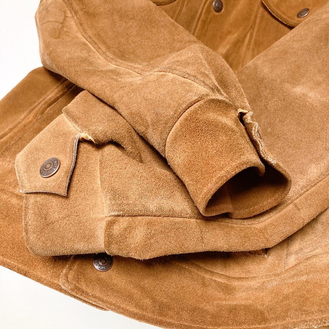 Schott スウェード トラッカージャケット レザージャケット ブラウン 34