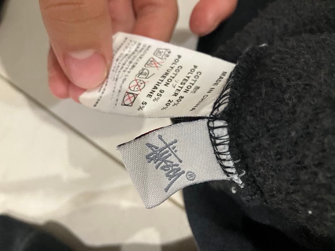 00s old stussy キッズフォト プリント パーカー ブラック L