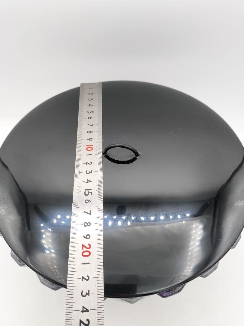 c681 平水指 ガラス 彩風紋 一文字塗蓋付 茶道具 古物