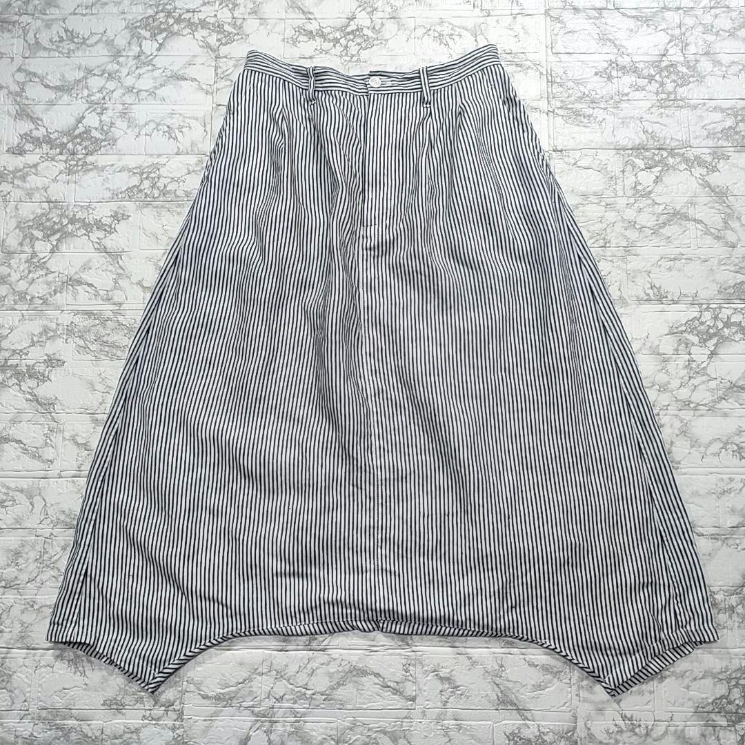 【希少】ジュンヤワタナベコムデギャルソン リネン ストライプサルエルパンツ　M
