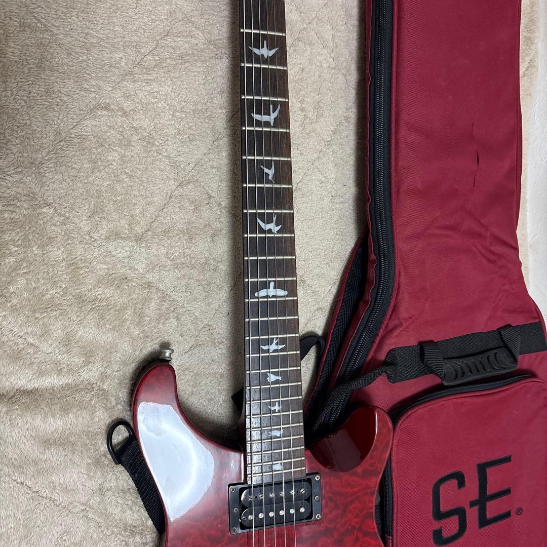 【美品】PRS SE Custom レッドエレキギター　※ケース付き