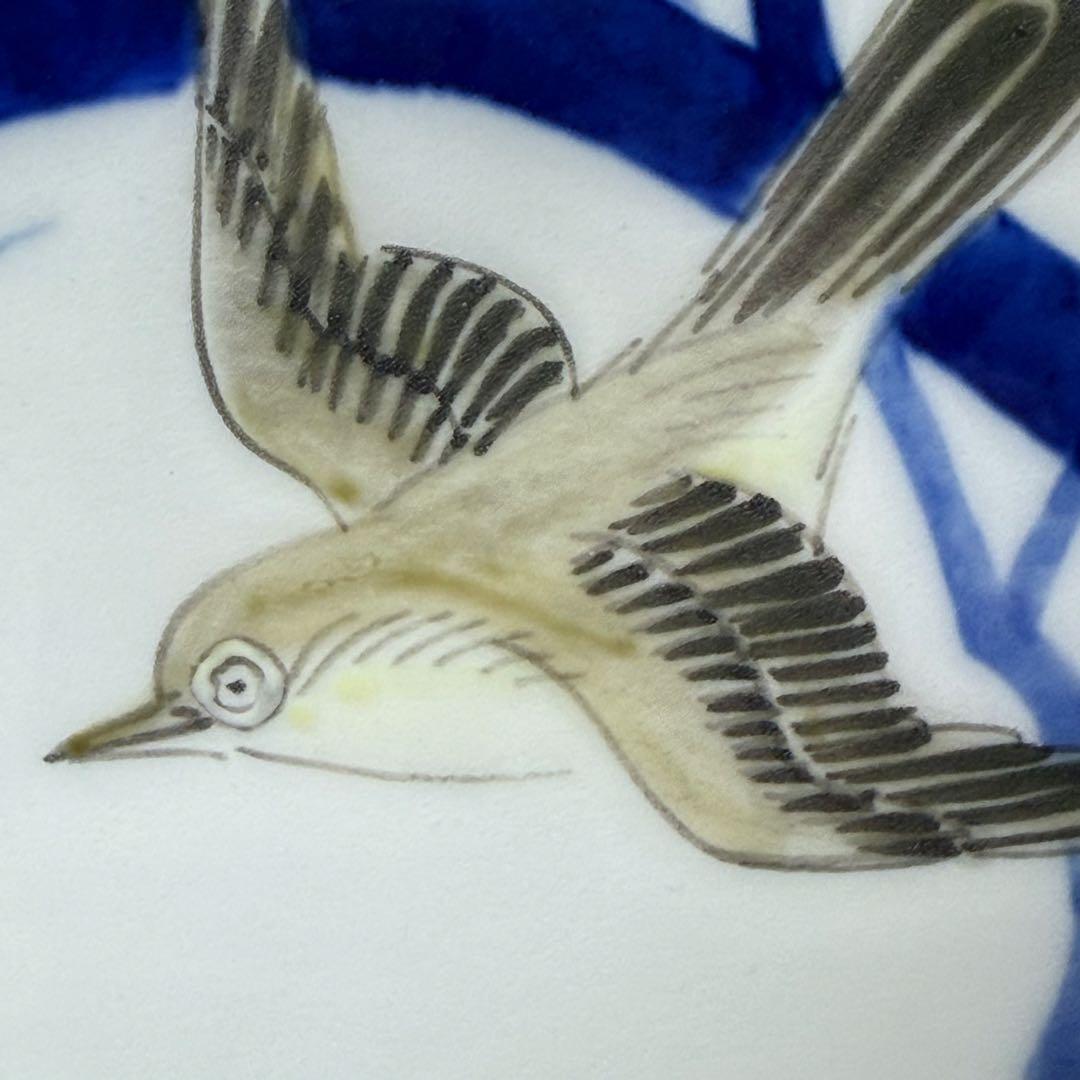 オールド深川製磁　錦手　柿鳥図花瓶　高さ24cm　オブジェ　インテリア