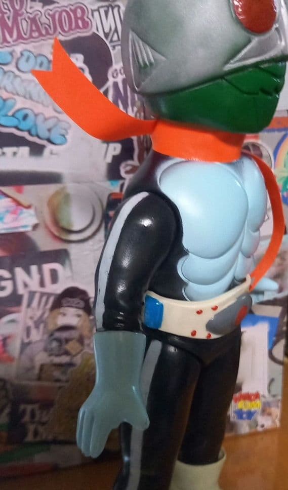 仮面ライダーソフビ 当時物 スタンダード✨面とれ✨昭和レトロ✨比較的美品✨一本線