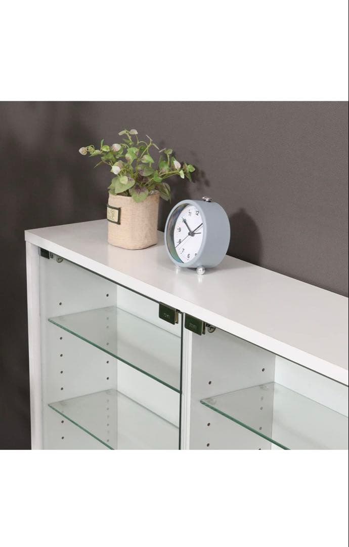 ホワイト ガラスディスプレイケース 90cm