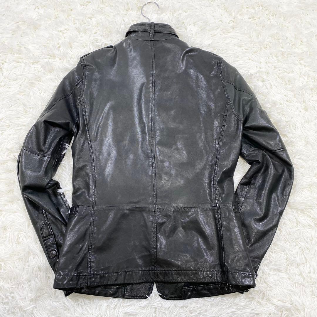 HYSTERIC GLAMOUR レザージャケット　ベルト　ボタン　ラムレザー