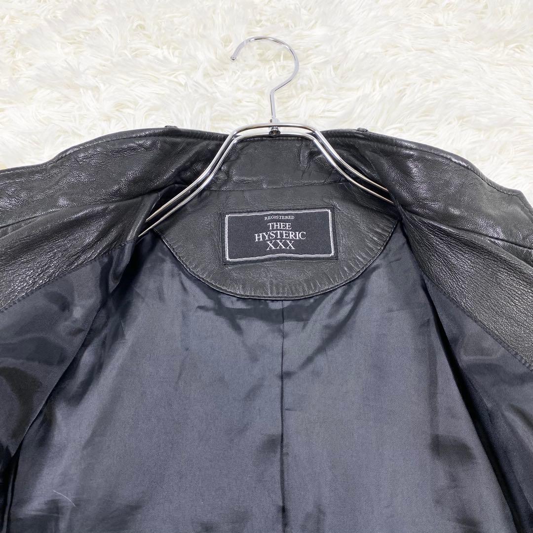 HYSTERIC GLAMOUR レザージャケット　ベルト　ボタン　ラムレザー