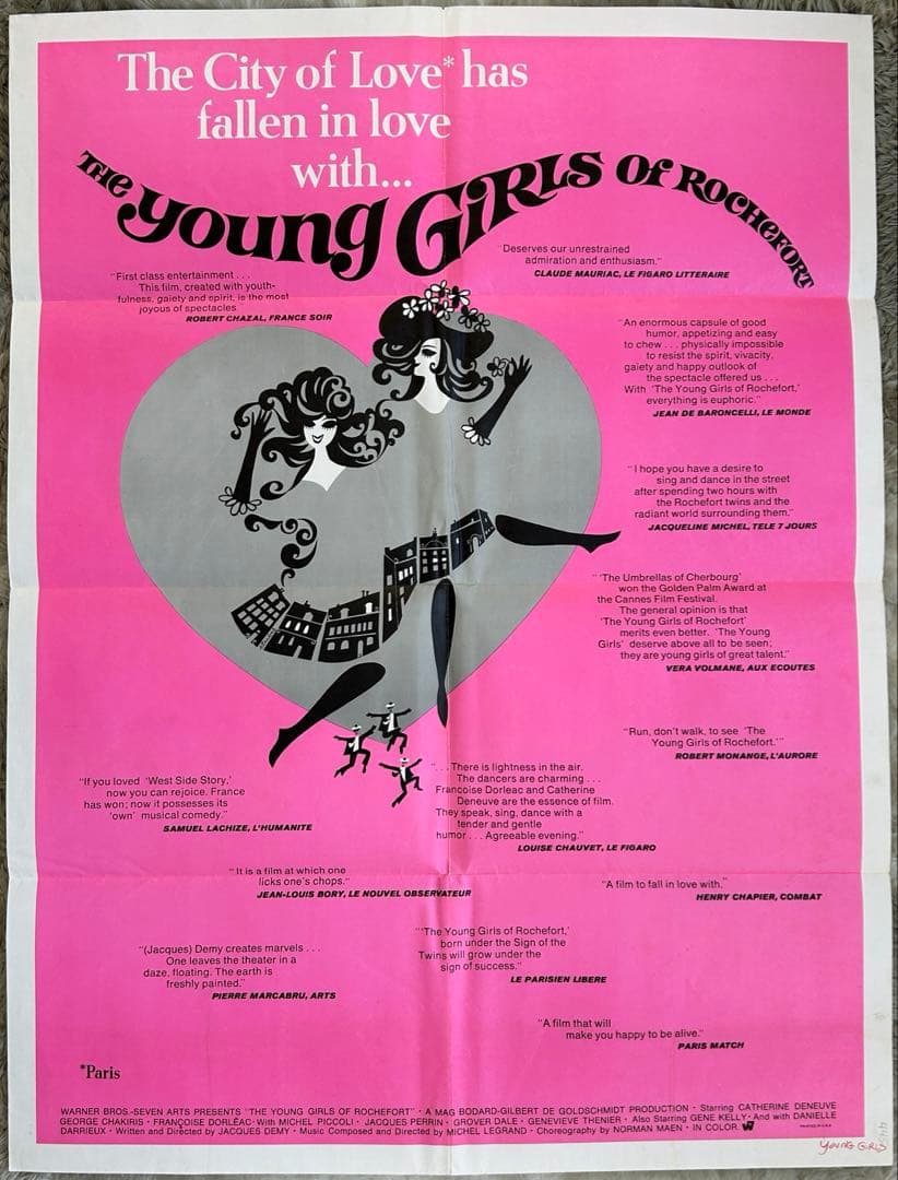 「ロシュフォールの恋人たち」アメリカ版レアデザイン！ ヴィンテージ映画ポスター