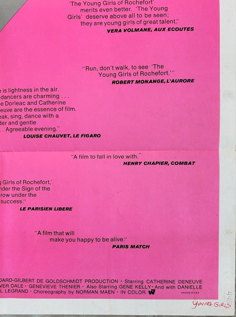 「ロシュフォールの恋人たち」アメリカ版レアデザイン！ ヴィンテージ映画ポスター