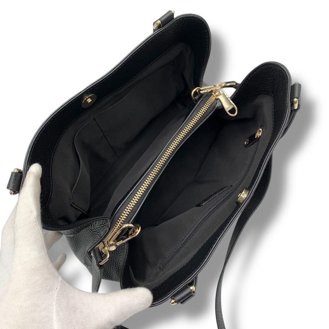 美品・現行✨フルラ ダフネ ハンドバッグ 2way ショルダー レザー ブラック