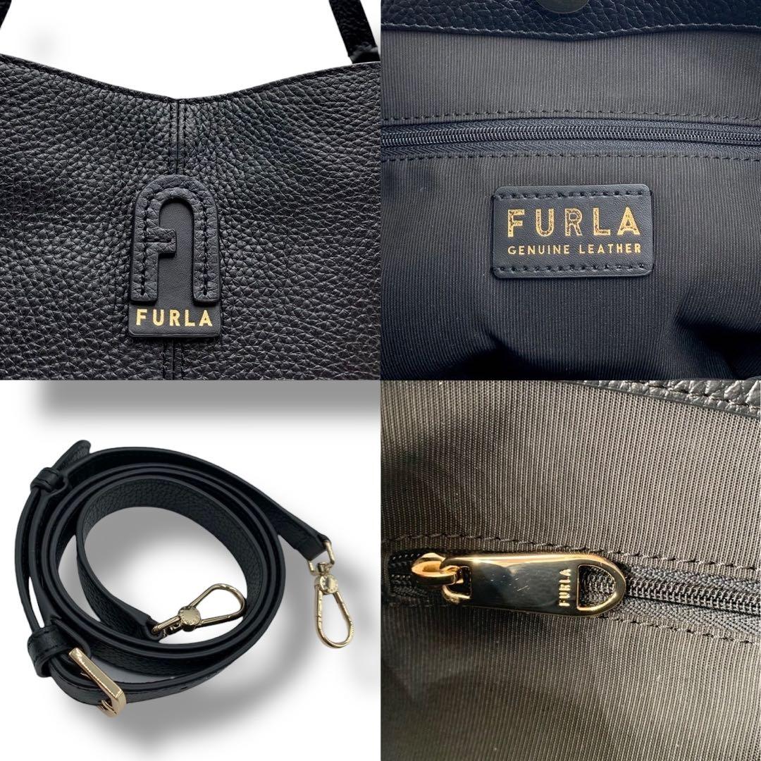 美品・現行✨フルラ ダフネ ハンドバッグ 2way ショルダー レザー ブラック