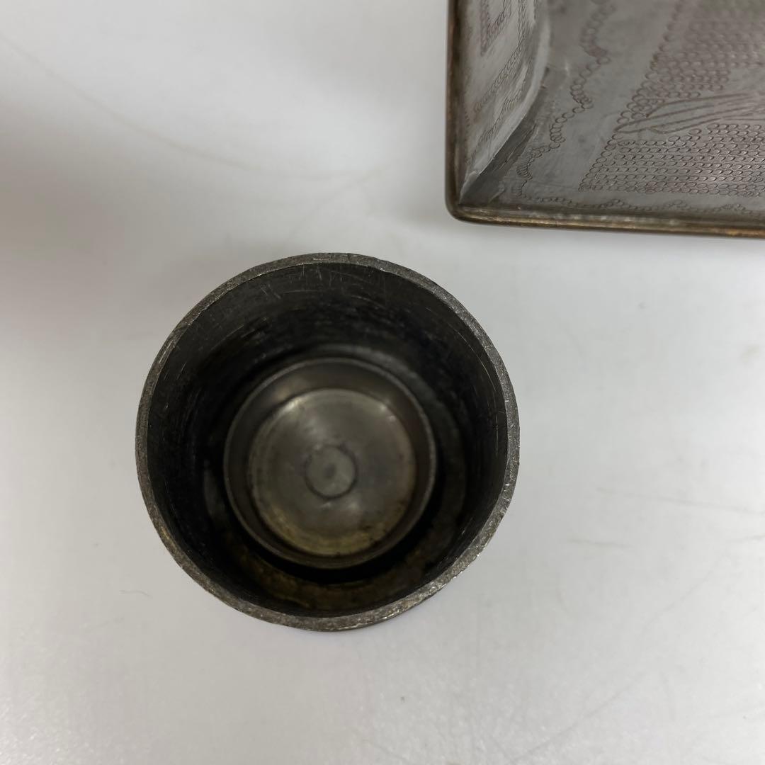 錫製　花鳥図　茶壺　531g トヒニ　東さ7-1124②