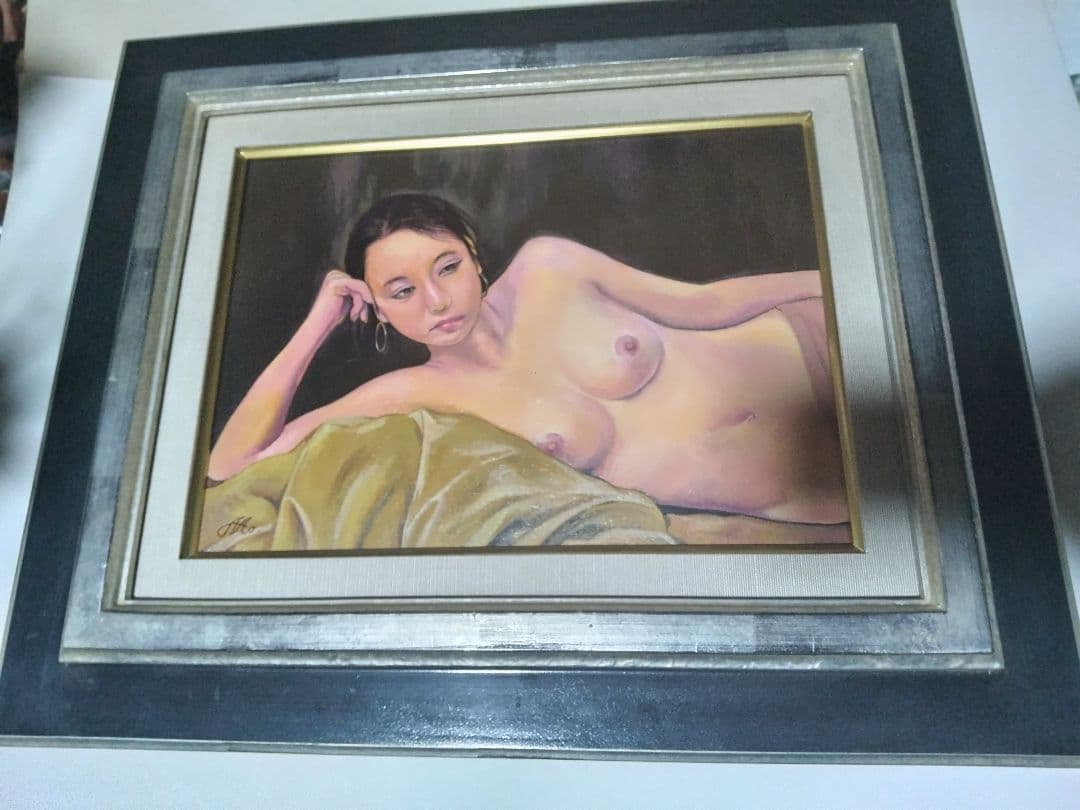 森本草介、絵画、油彩4F、裸婦NudeWoman、高級額縁、肉筆、高塚省吾。