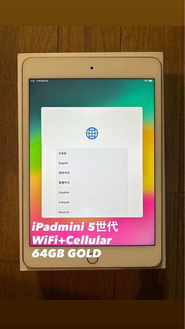 A*G様 iPad mini 5世代 Wi-Fi+Cellular 64GB ゴ
