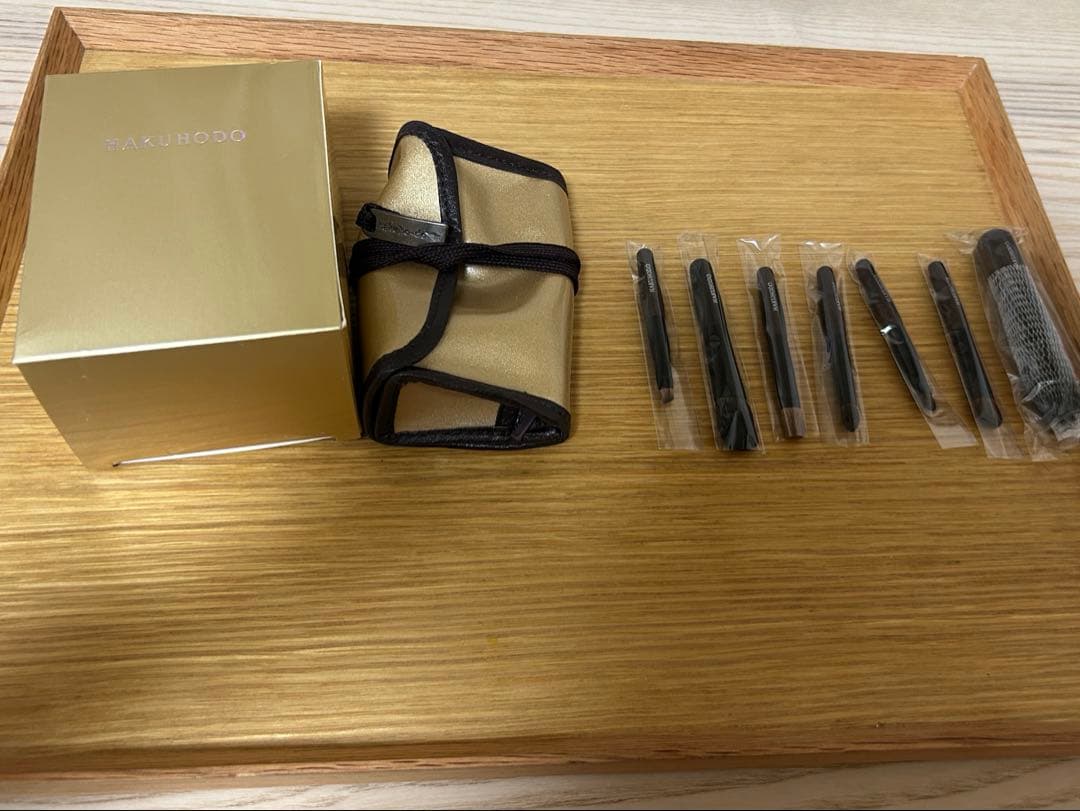 白鳳堂 HAKUHODO 黒檀携帯ミニセット　(7本+ケース付き)