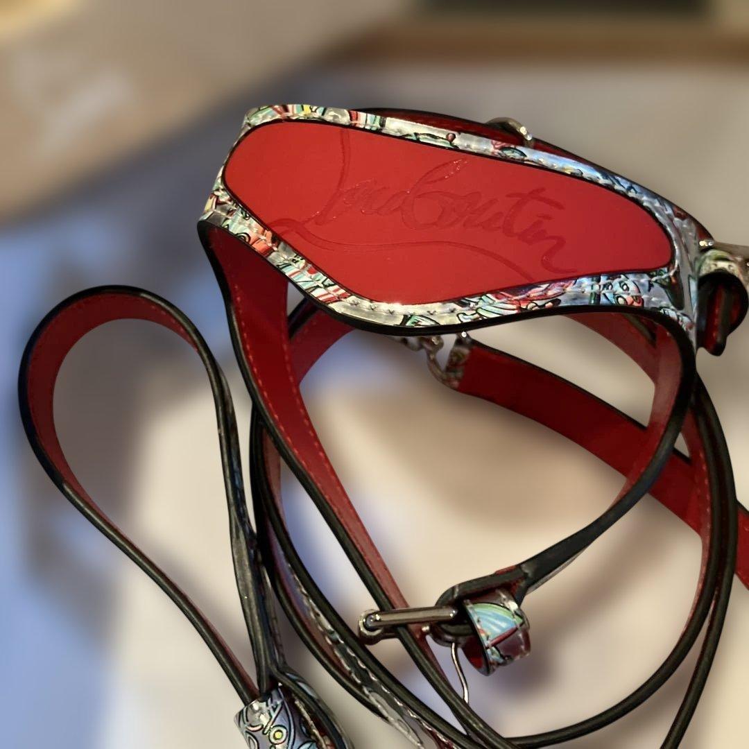 Christian Louboutin レザー犬リーシュとハーネスのセットS