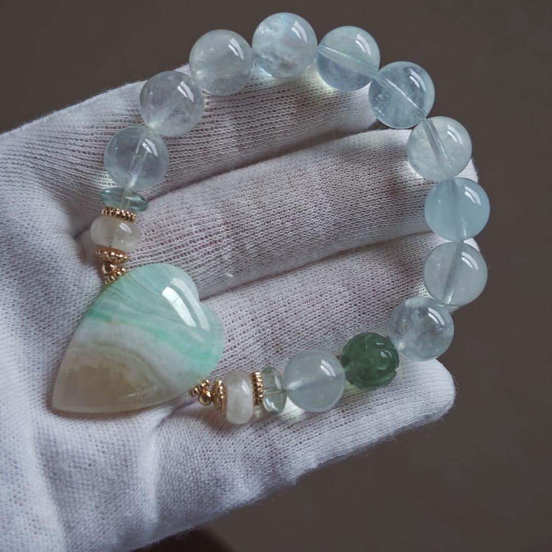 専用です♡新作♡バイカラーサーペンティン♡ふんわりグリーンアクアマリン、フローラ