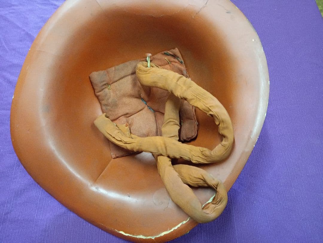 江戸時代中期〜幕末期頃上級武家時代本歌八幡座付桔梗御家紋入大名陣笠当時物難有り品