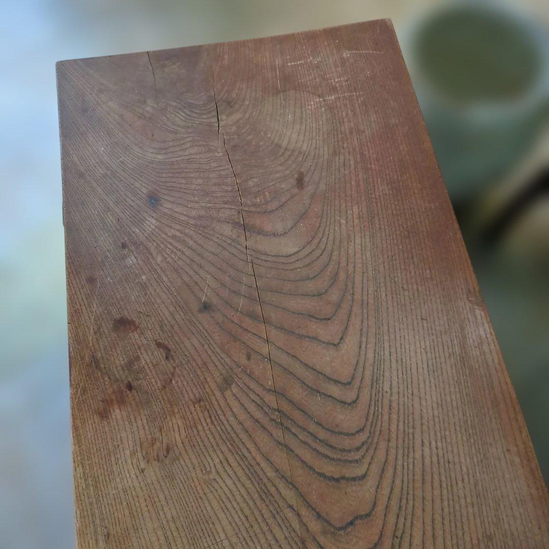 骨董 文机 机 テーブル 木製 引き出し 飾り台　金具 机 台 レトロ