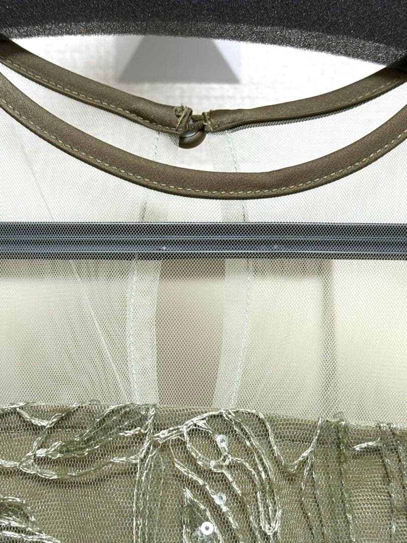 LEJA-チュールオフショルダー花柄Iラインワンピースドレス 結婚式 レディース