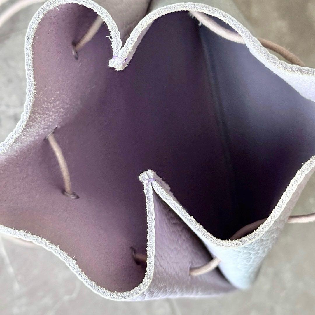 Hender Scheme zacc レザー 巾着バッグ トートバッグ パープル