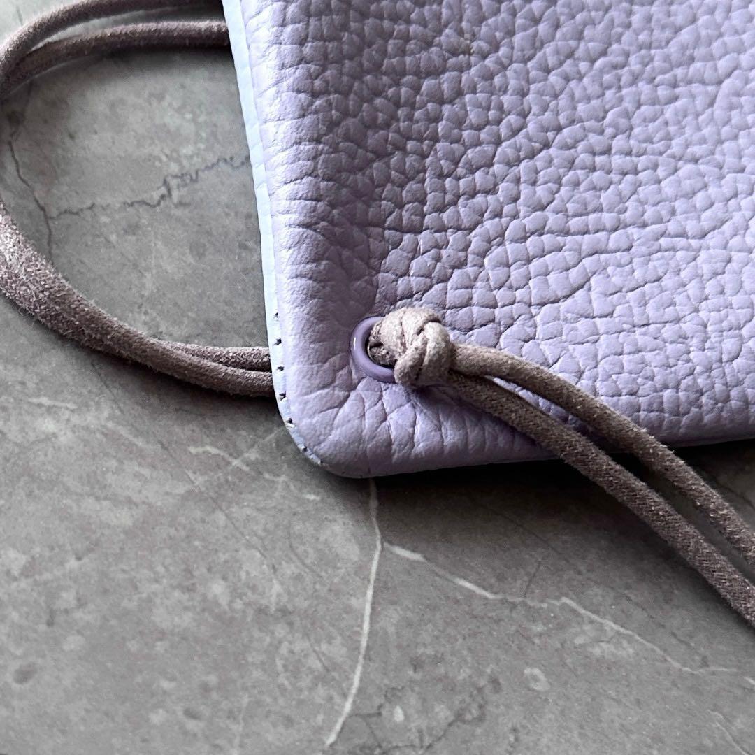 Hender Scheme zacc レザー 巾着バッグ トートバッグ パープル