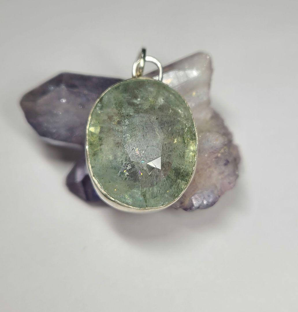 リツプラネタリウムのようなインクル★非加熱アクアマリン★ペンダントオーダー