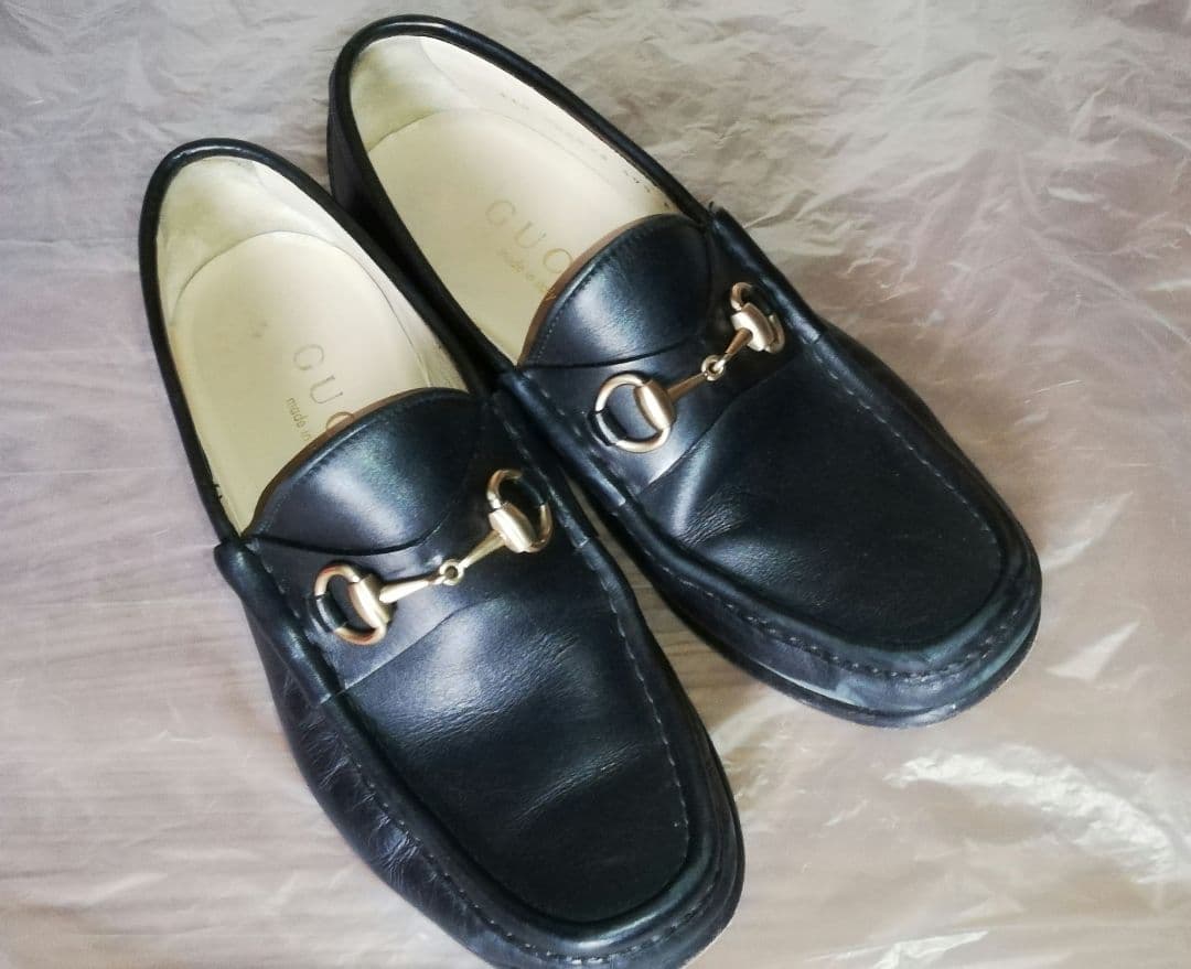 グッチ GUCCI 化粧箱袋付き ホースビットモカシン 約25.5cm 革靴