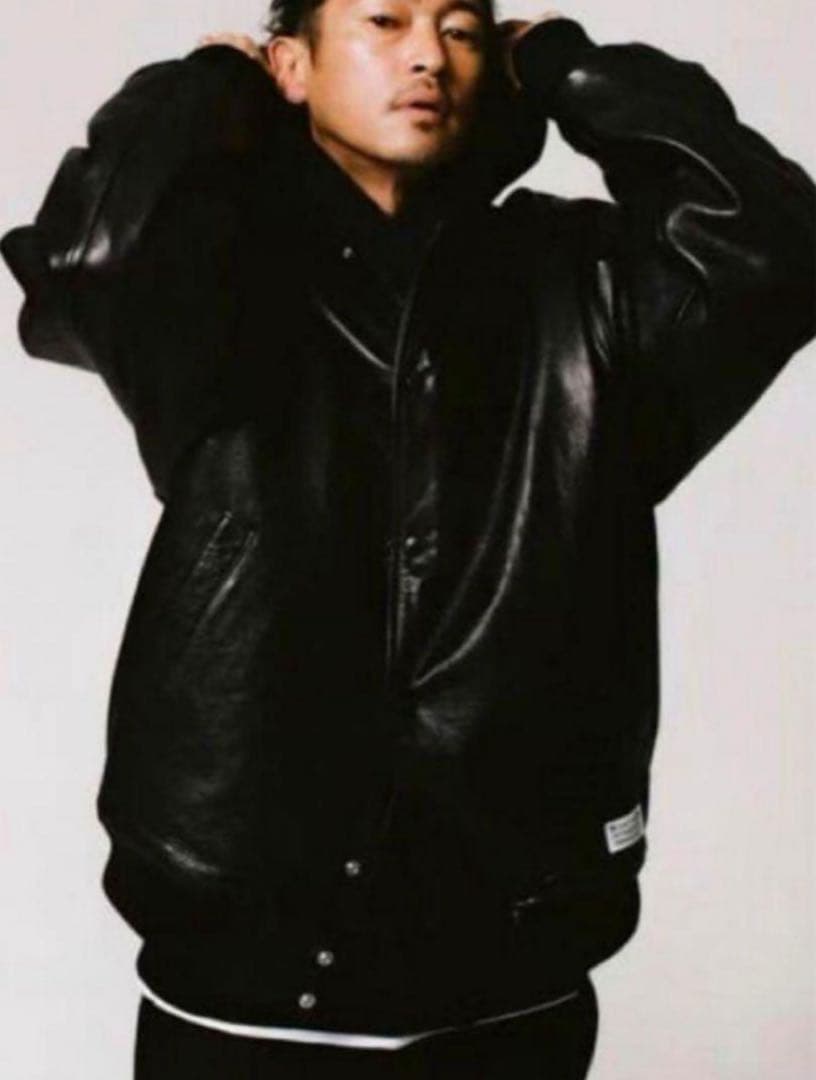 WACKO MARIA LEATHER VARSITY JACKET サイズS