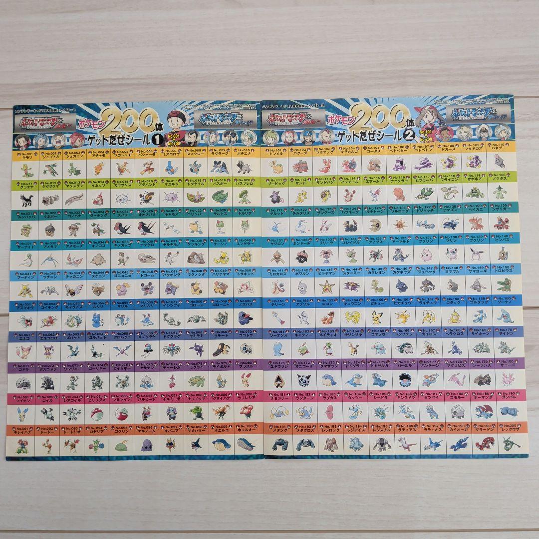 ♥当時物♥　ポケットモンスター　シール 2枚セット　ルビー　サファイア　200体