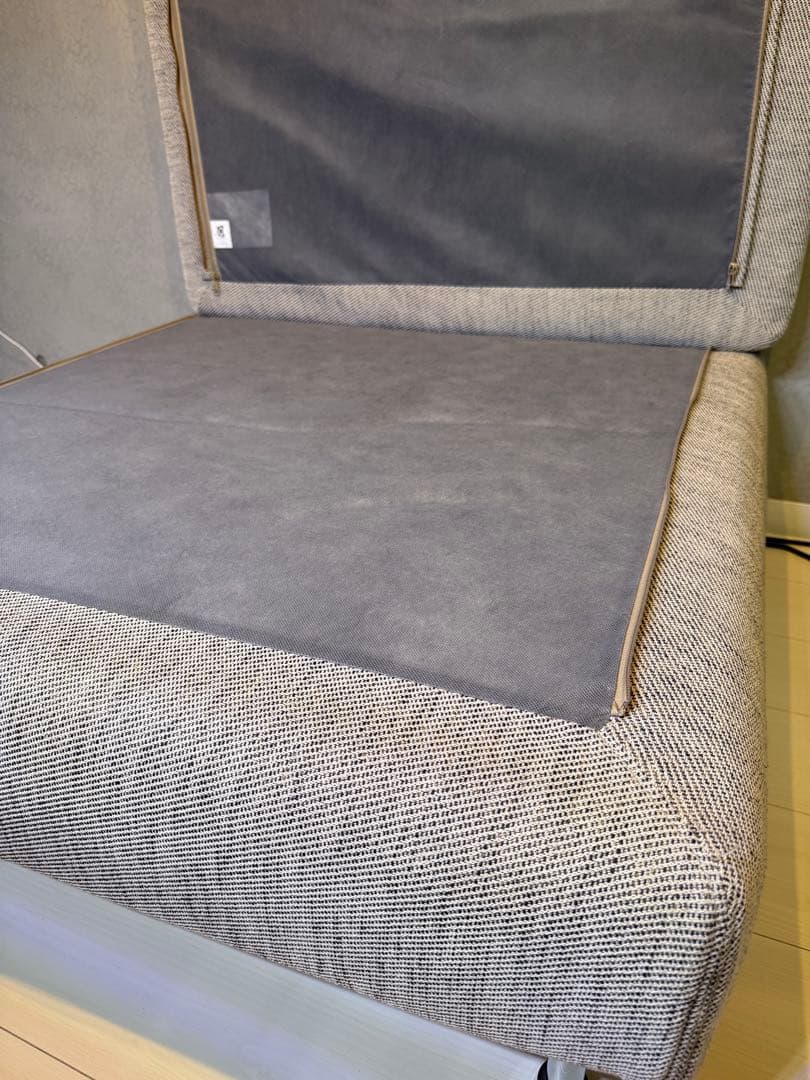 ①IKEA ソーデルハムン オットマン、ヴィーアルプ ベージュ/ブラウン