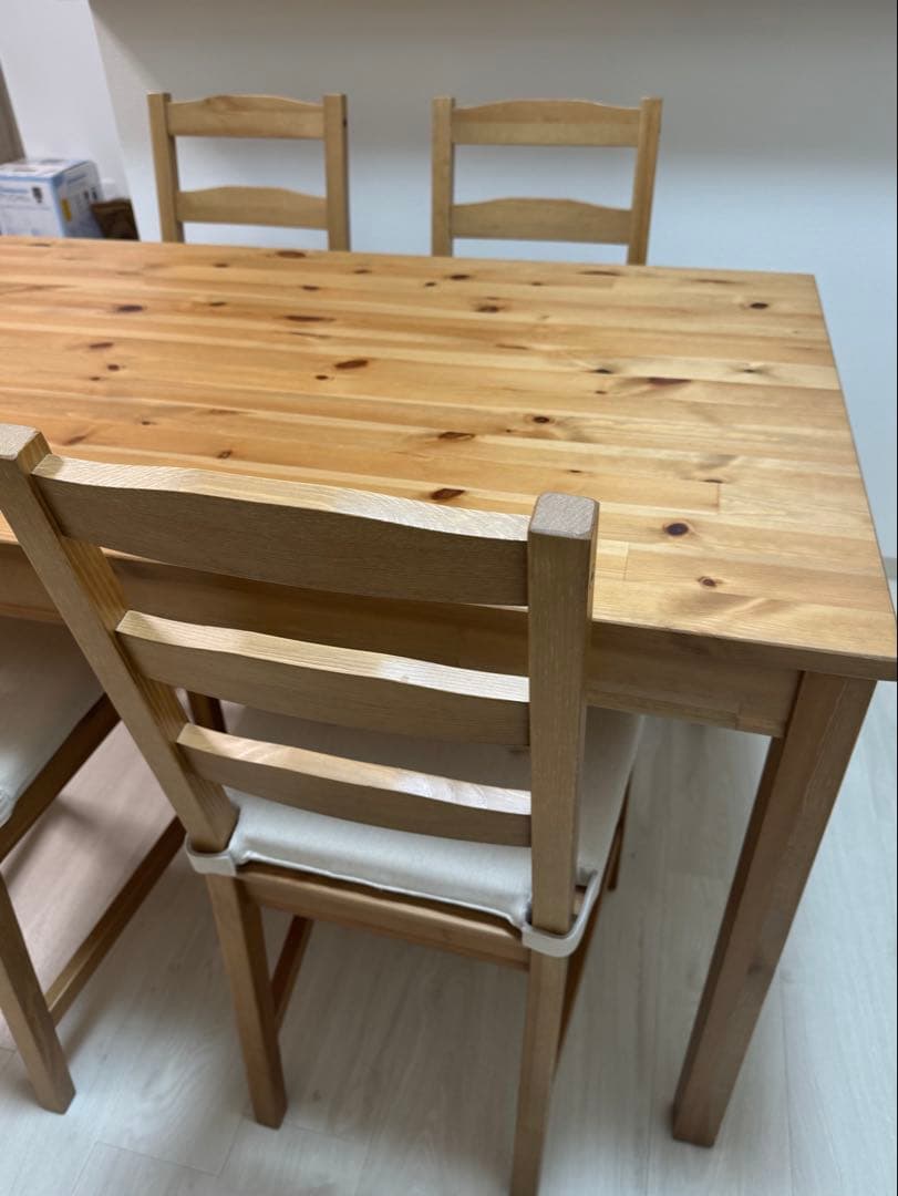 【引き取り限定】IKEA ヨックモック ダイニングテーブル＋椅子4脚セット