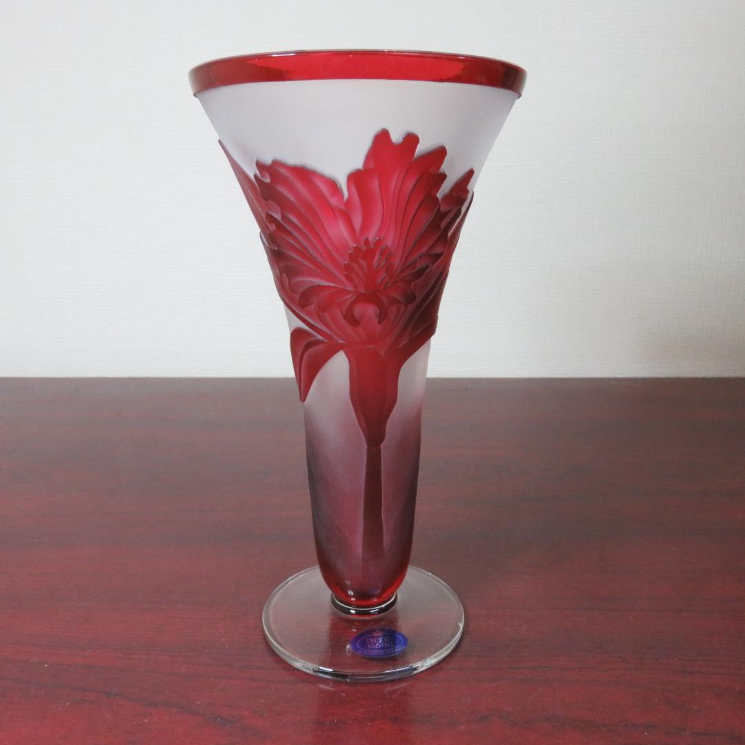 花瓶 フラワーベース 花器 ドイツ製 ドレスデンクリスタル 花