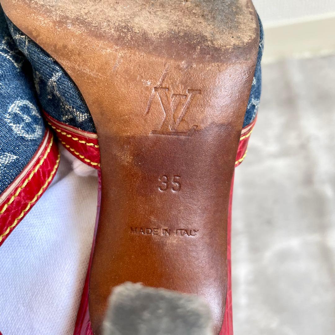 ルイ・ヴィトン モノグラム ミュール デニム マルチカラー 35 22.5㎝