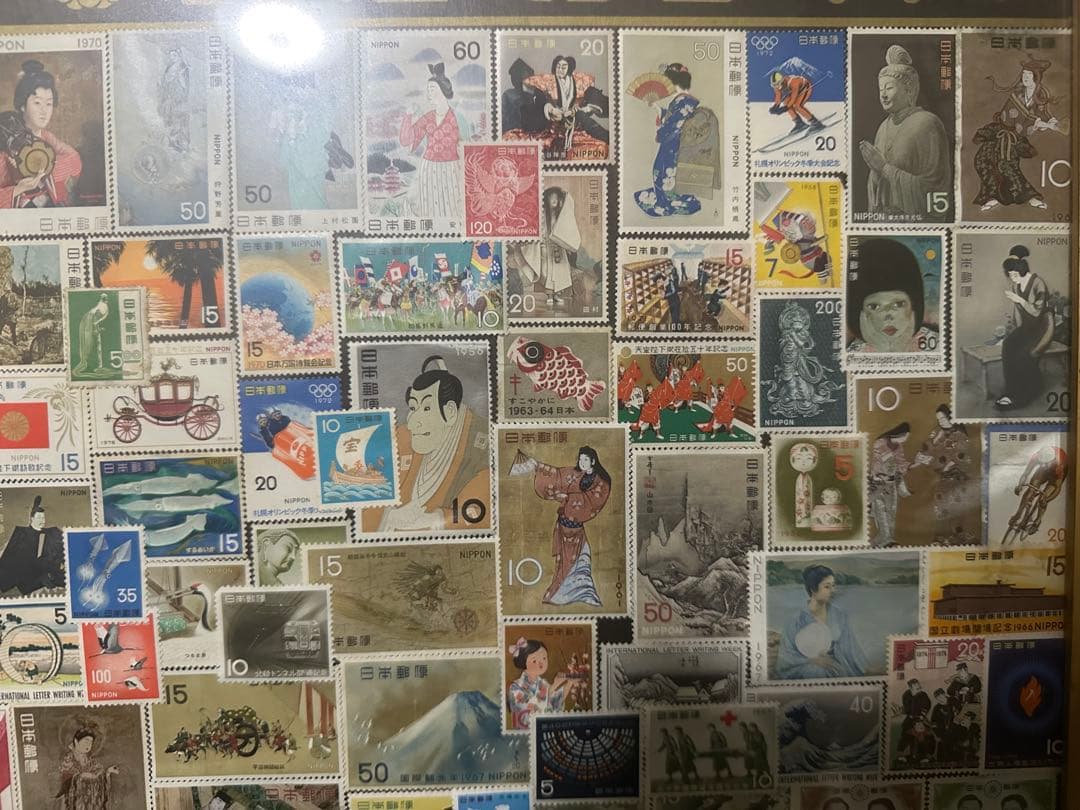 日本郵便 切手額縁 アンティーク/昭和レトロ