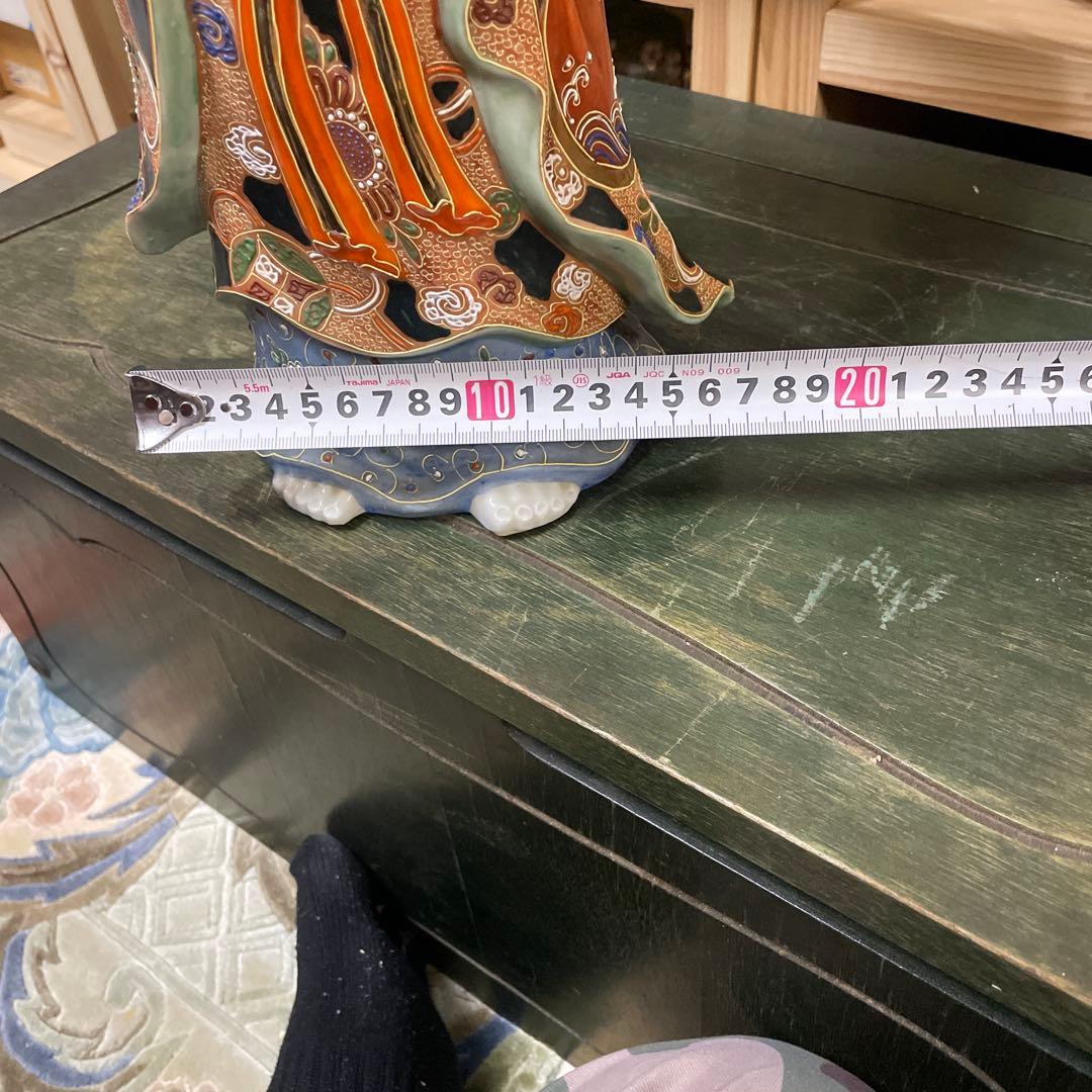 金彩九谷観音像　石川県九谷焼 優しい顔立ち　古美術　骨董　アンティーク仏教美術